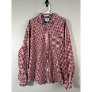 Ben Sherman Classic Gingham Shirt Mens XXL Red Button Down Long Sleeve Preppy